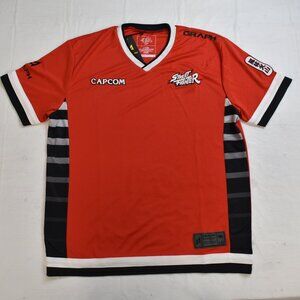 Graph Mens Capcom Street Fighter Gamer Red Sport Jersey New